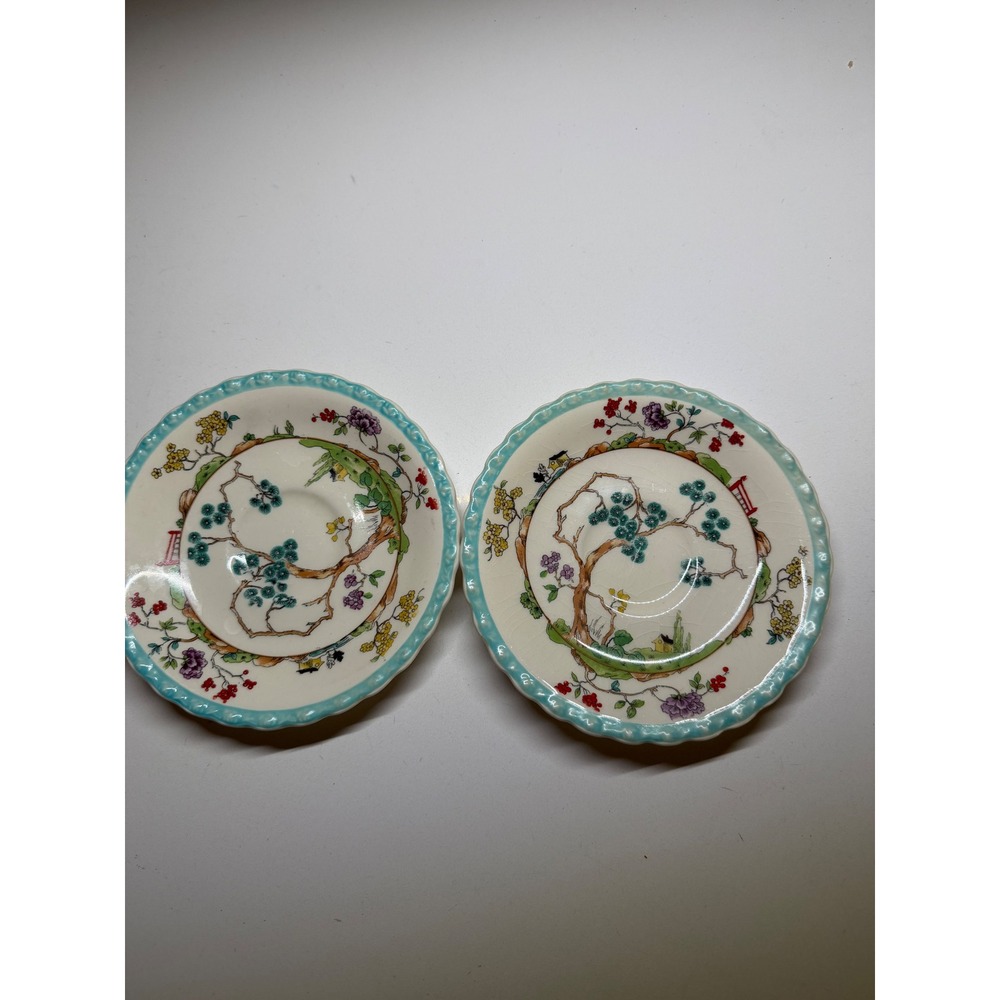Myott Staffordshire England Vintage Saucers Set of 2 – 6 Inch
